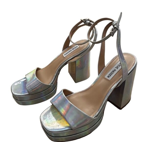 NWOT Steve Madden warped platform sandal size 9.5 - Picture 3 of 6